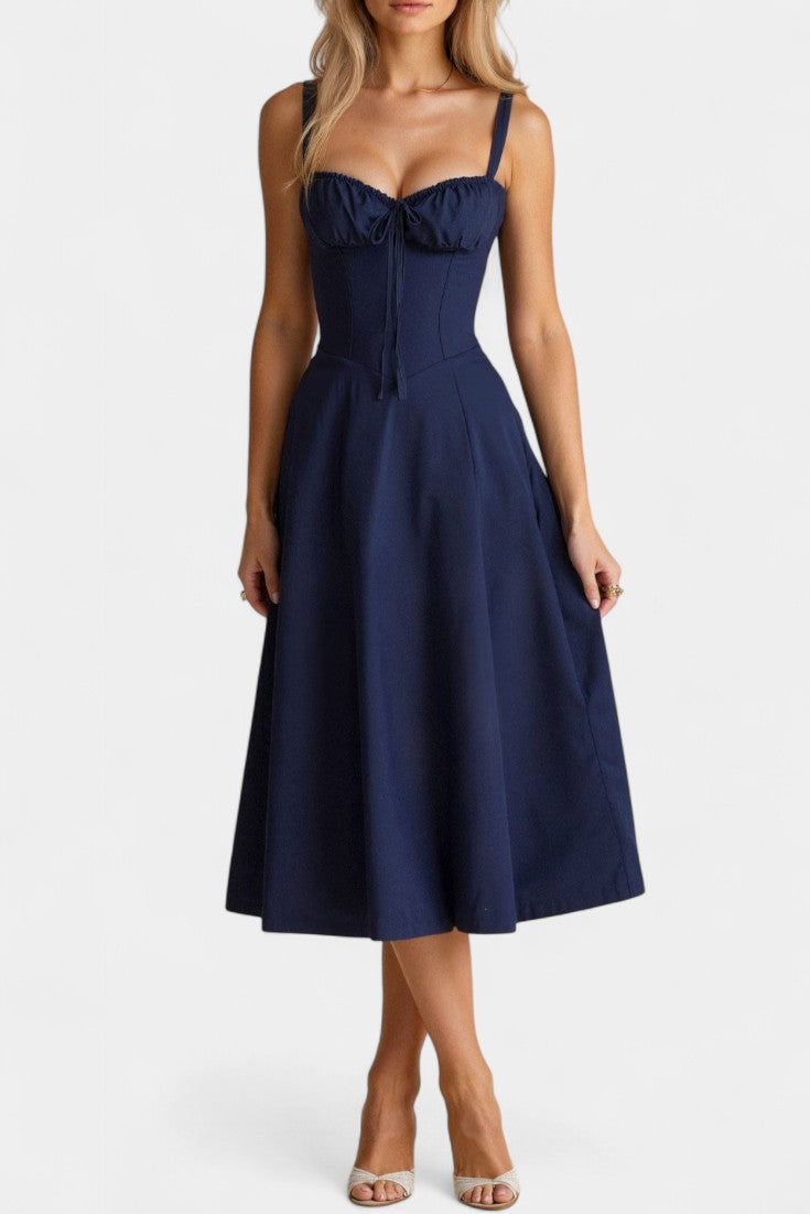 Flora- Corset A-Line Midi Dress