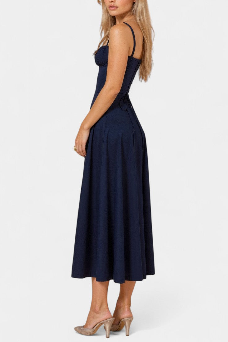 Flora- Corset A-Line Midi Dress