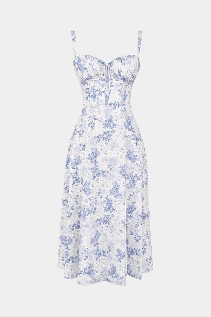 Flora- Corset A-Line Midi Dress