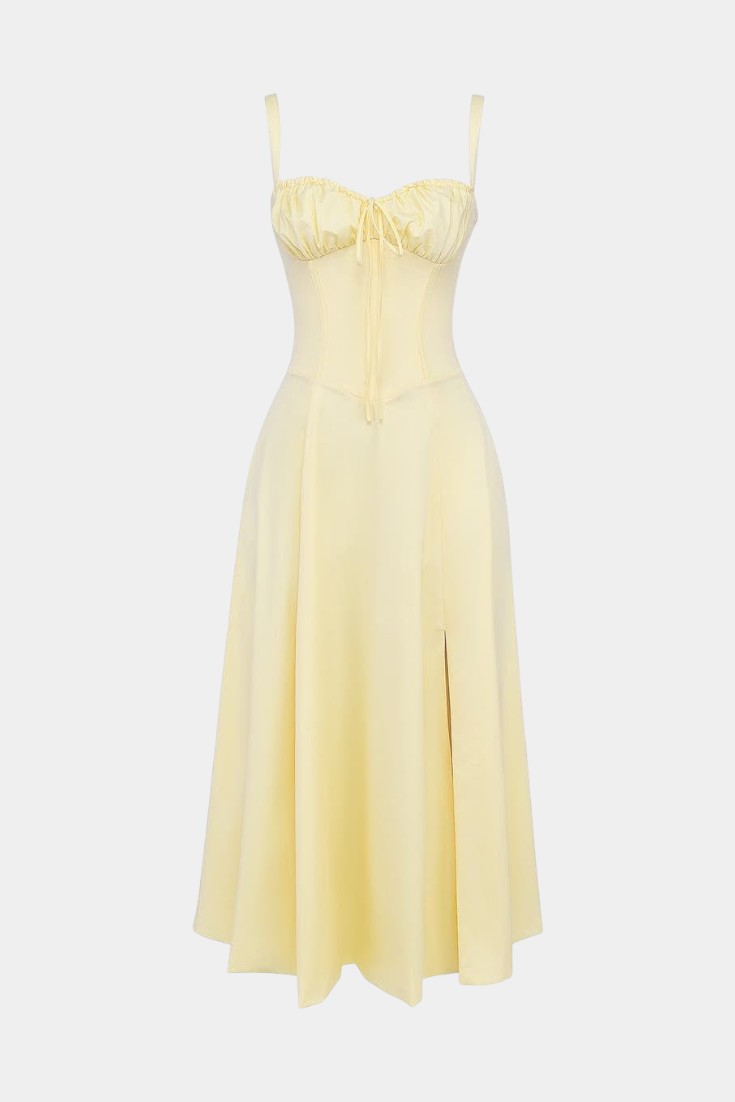 Flora- Corset A-Line Midi Dress