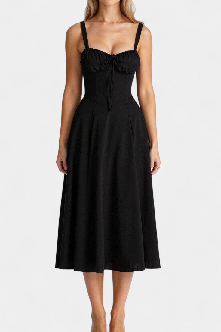 Flora- Corset A-Line Midi Dress