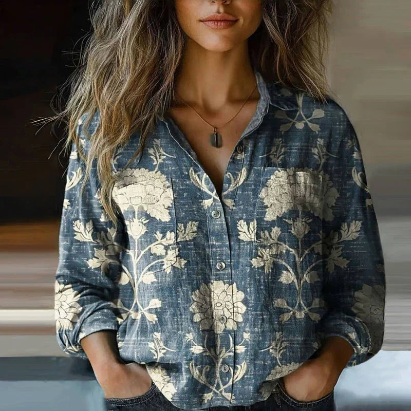 Nives™ Printed Vintage Blouse