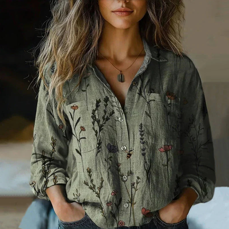 Nives™ Printed Vintage Blouse
