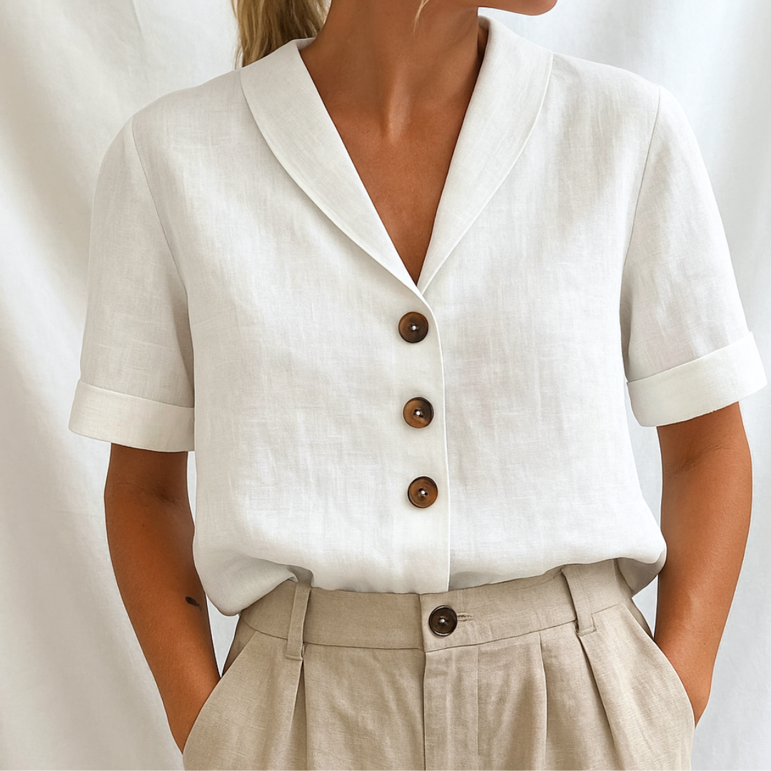 Emy™ | Elegant Solid Color Blouse