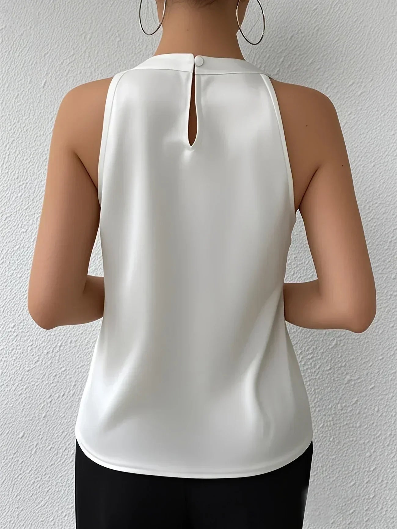 Miranda™ | Elegant Satin Blouse with Exposed Shoulders