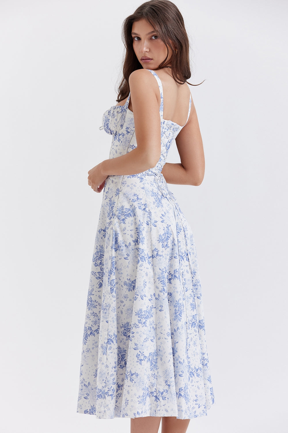 Flora- Corset A-Line Midi Dress