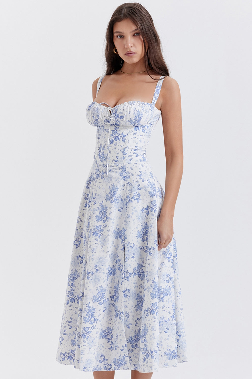 Flora- Corset A-Line Midi Dress
