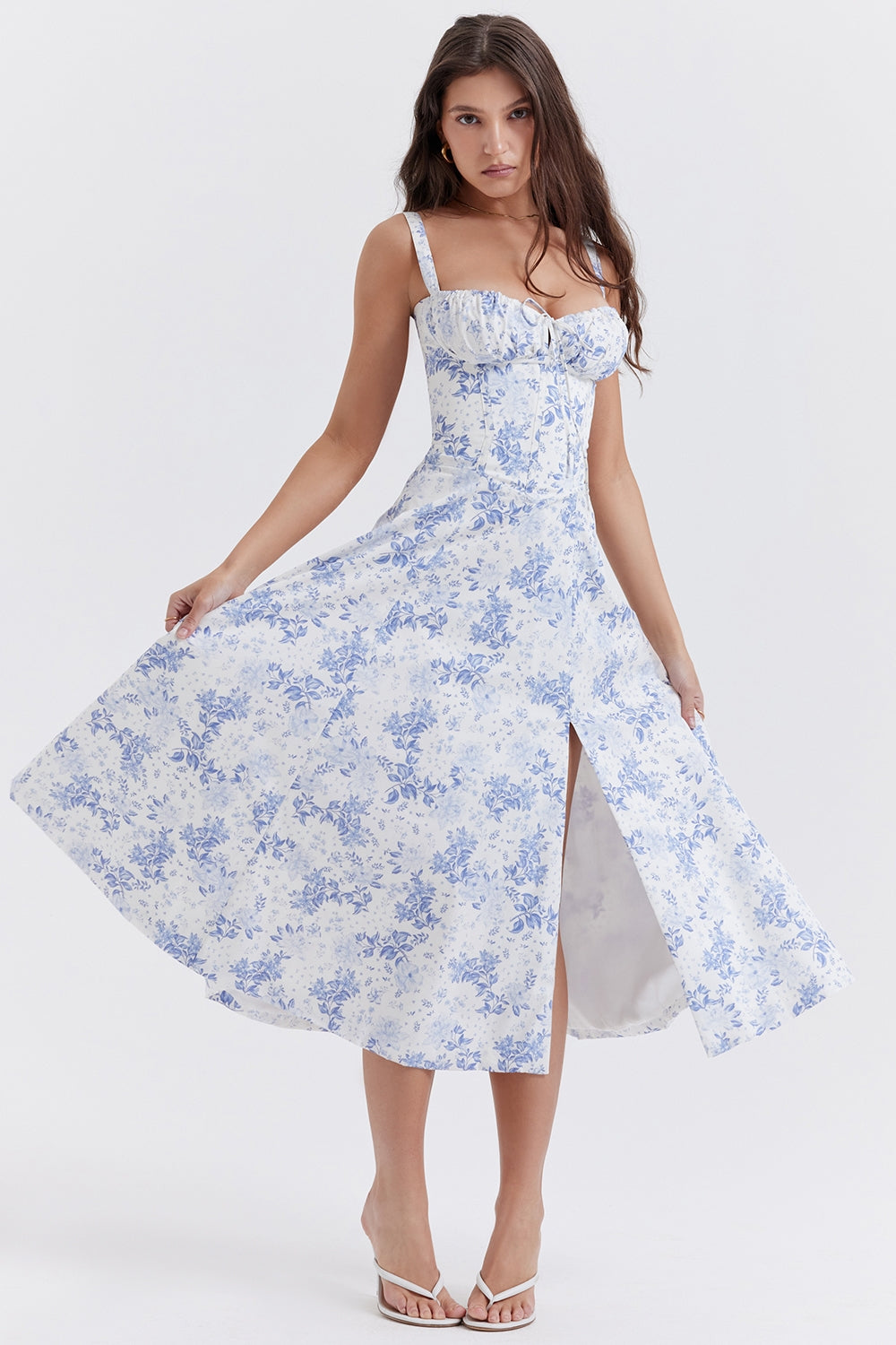 Flora- Corset A-Line Midi Dress