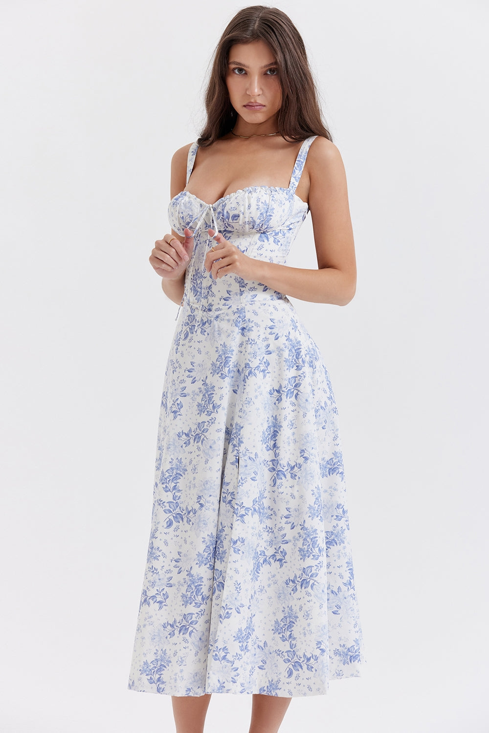 Flora- Corset A-Line Midi Dress