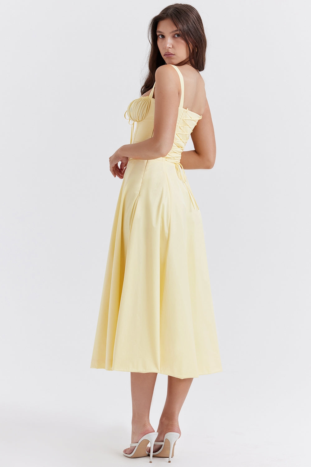 Flora- Corset A-Line Midi Dress