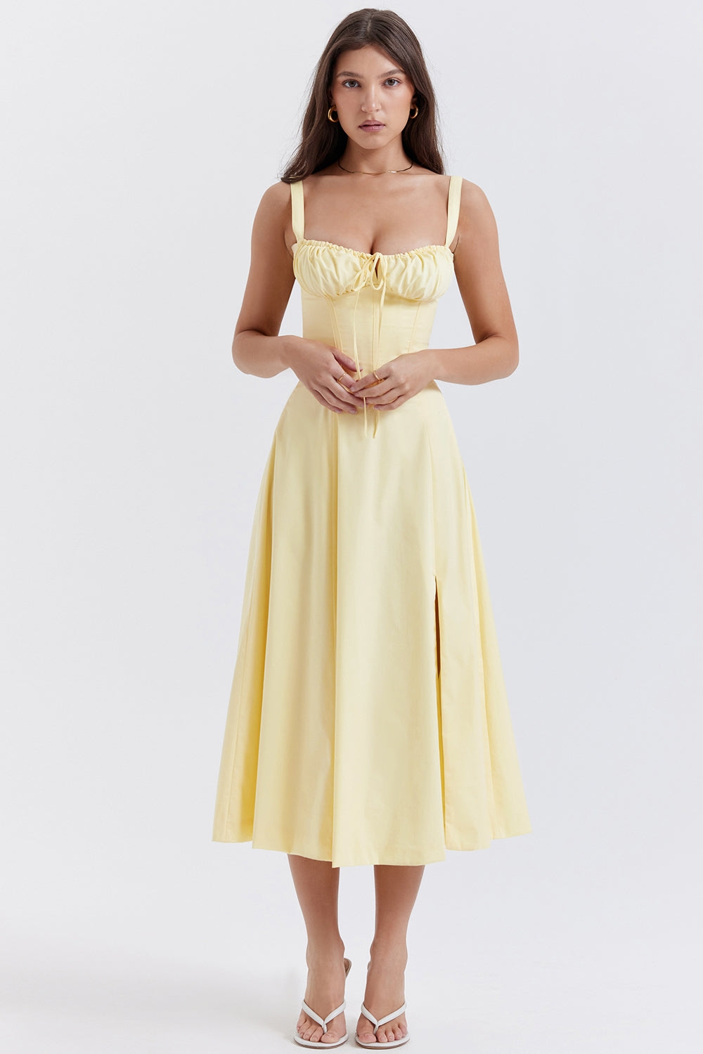 Flora- Corset A-Line Midi Dress