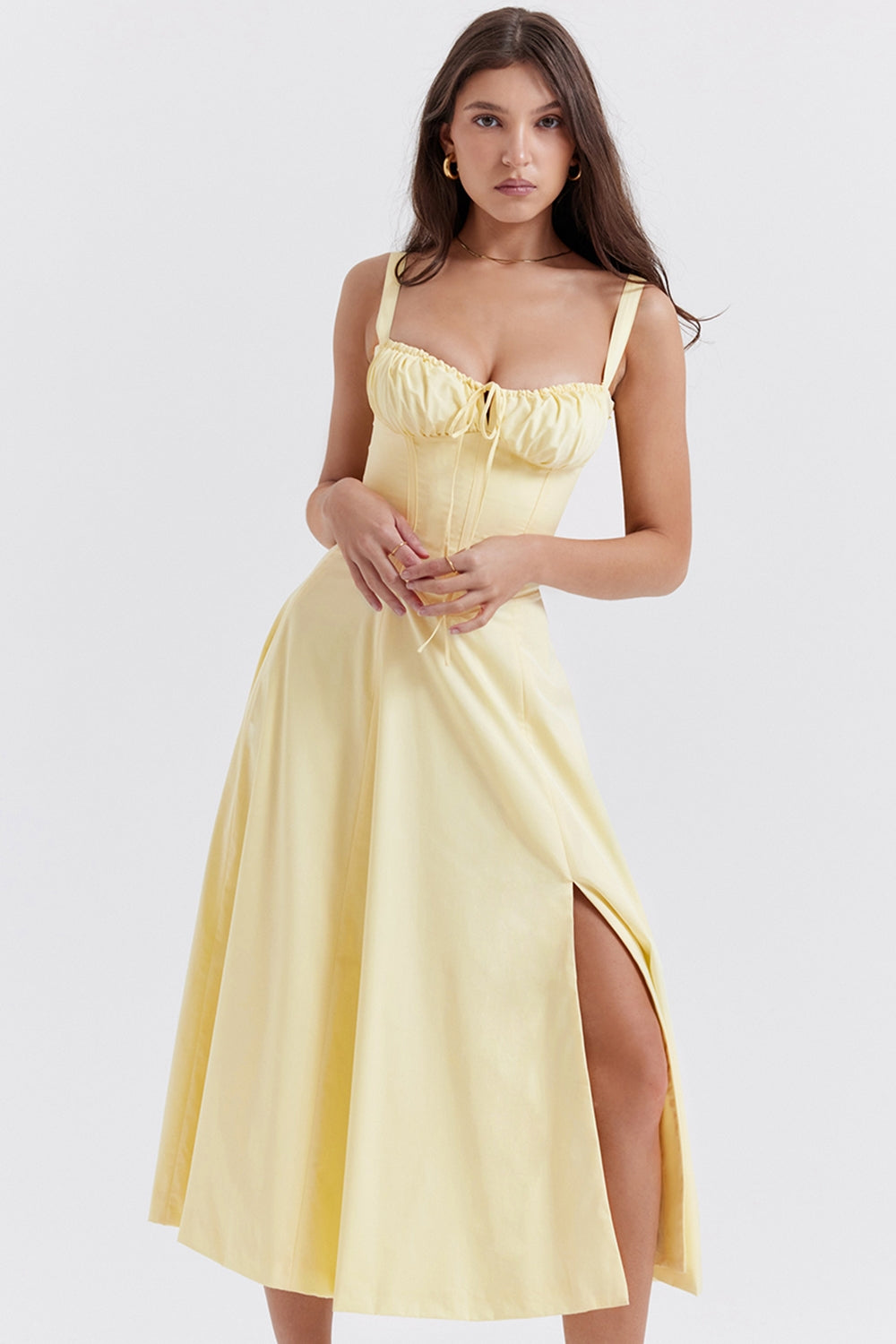 Flora- Corset A-Line Midi Dress