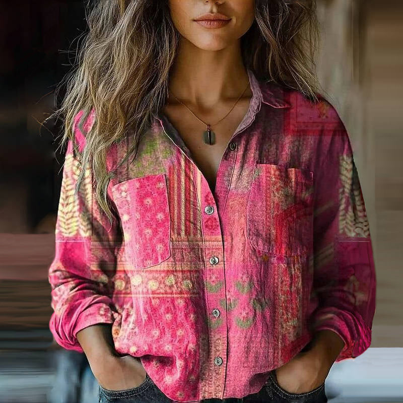 Nives™ Printed Vintage Blouse