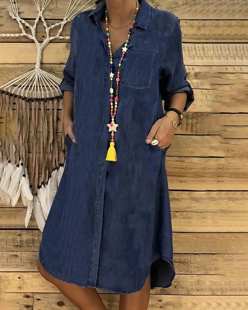 Marilyn - Vintage Denim Long Dress