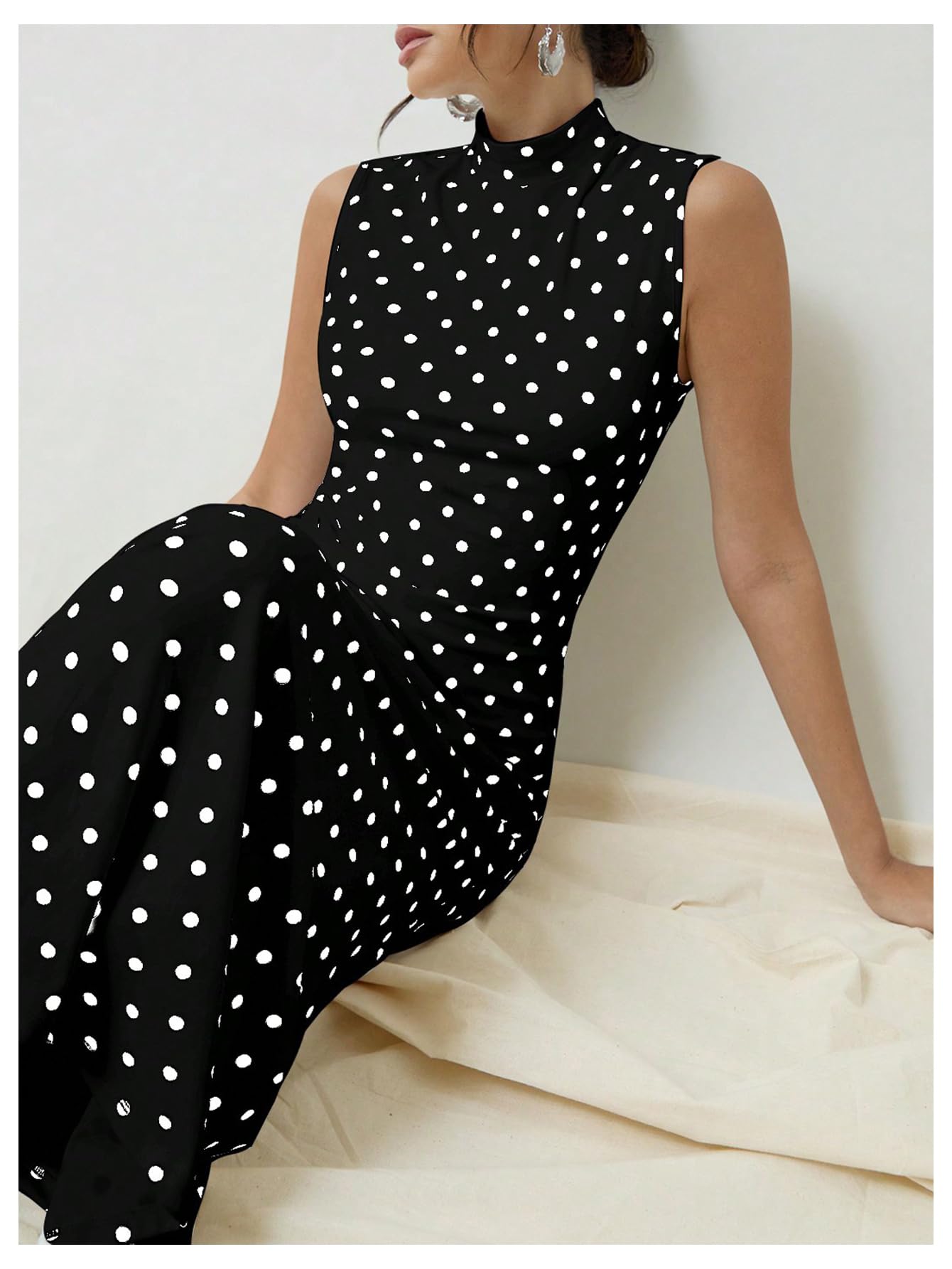 Elena | Vintage Polka Dot Maxi Dress