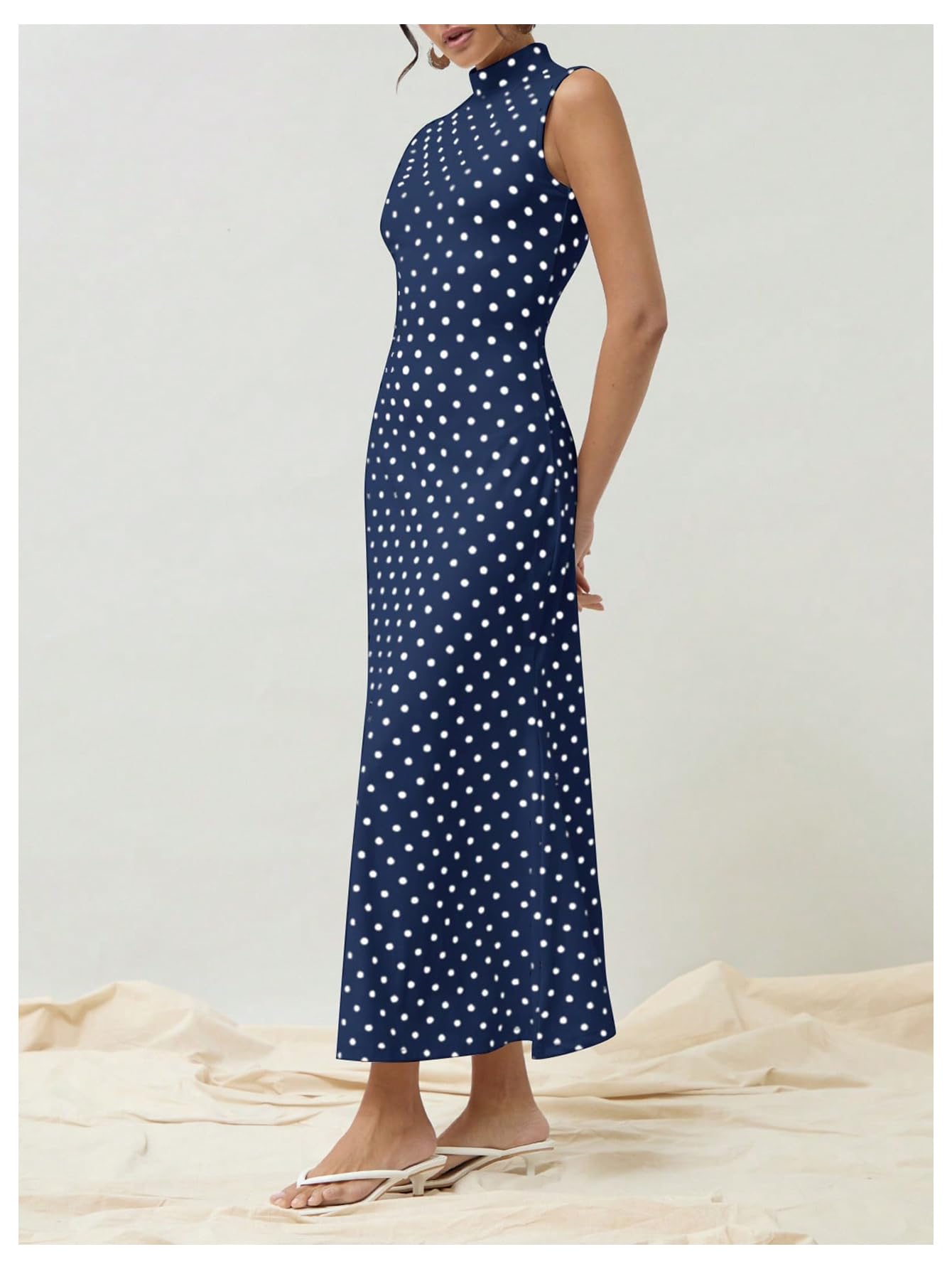 Elena | Vintage Polka Dot Maxi Dress