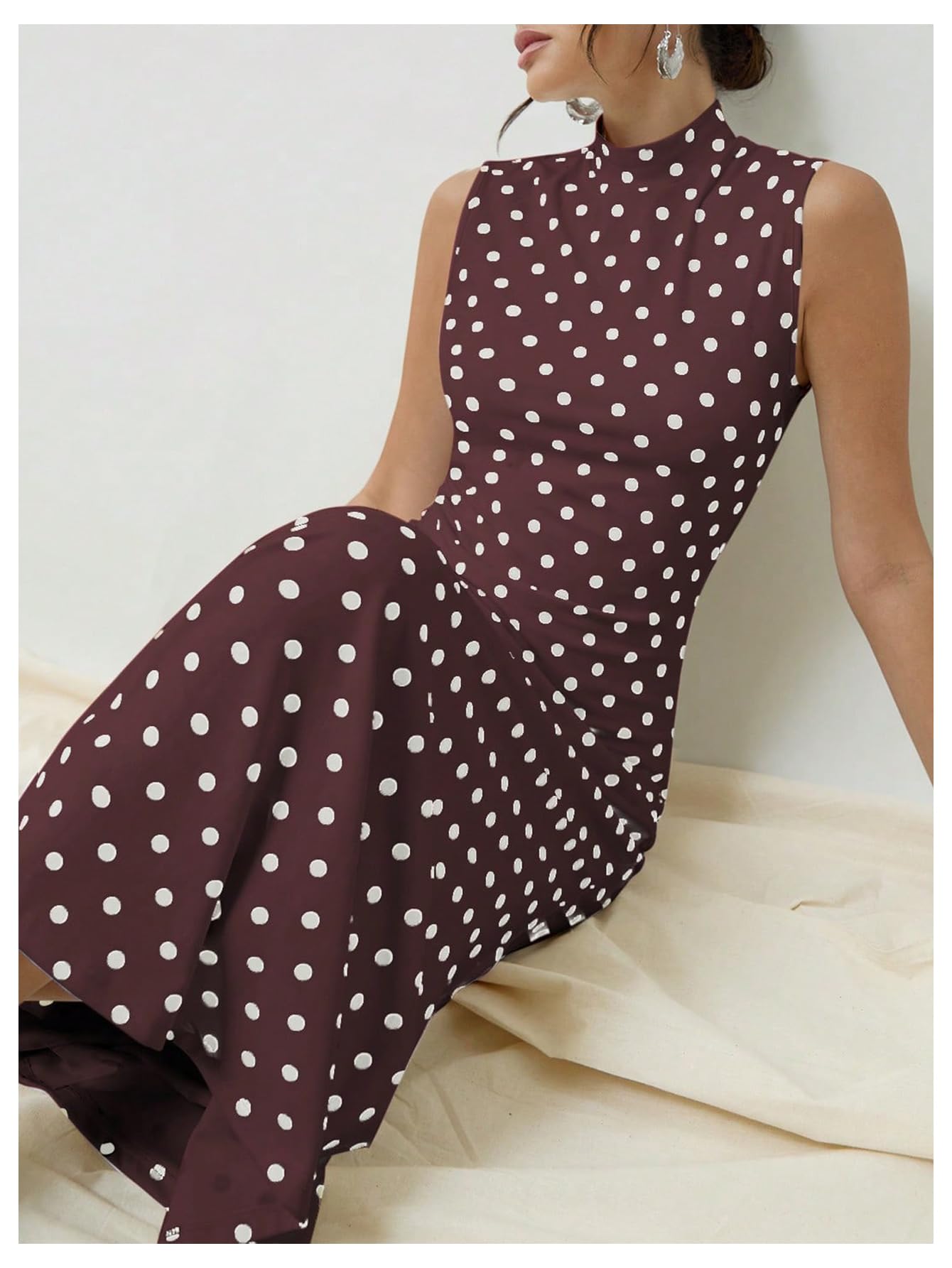 Elena | Vintage Polka Dot Maxi Dress