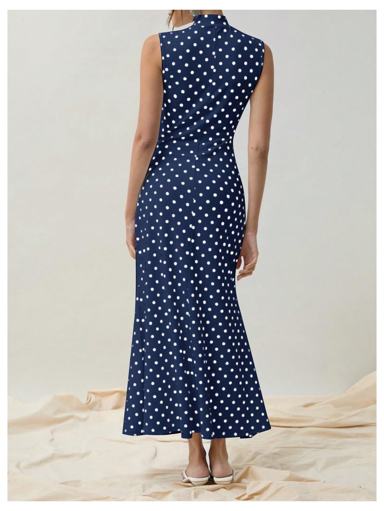 Elena | Vintage Polka Dot Maxi Dress