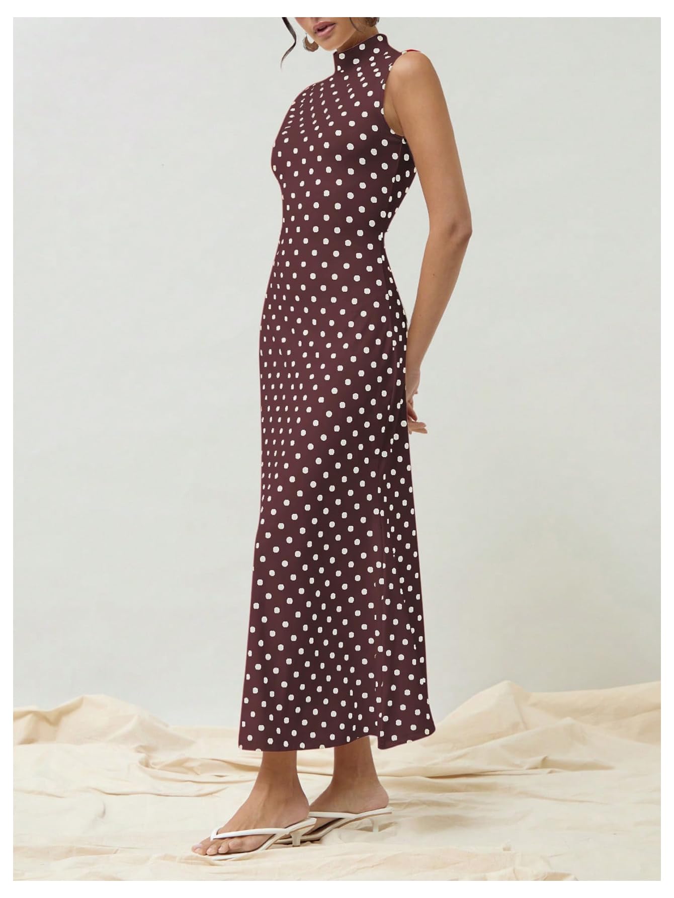 Elena | Vintage Polka Dot Maxi Dress