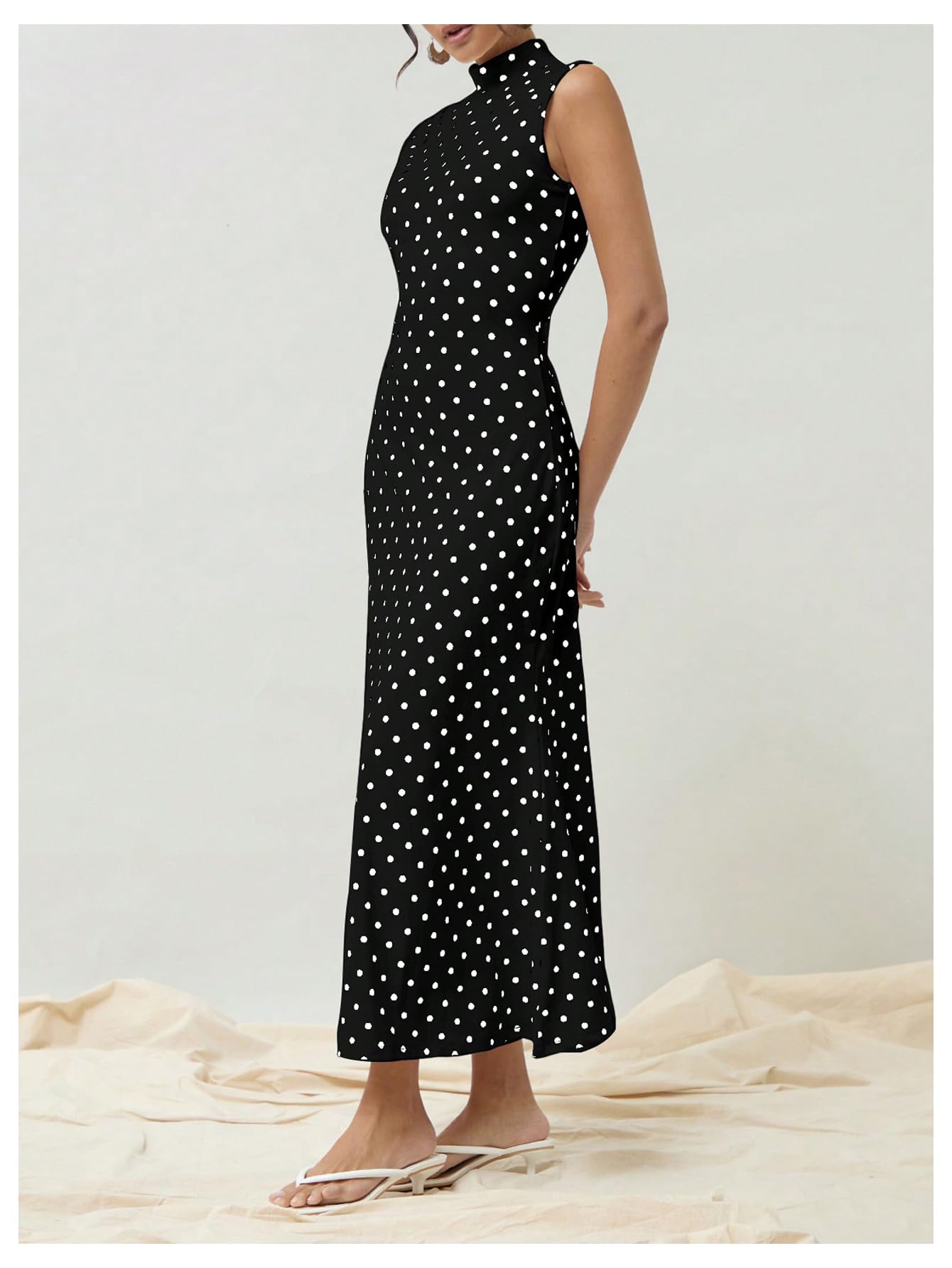 Elena | Vintage Polka Dot Maxi Dress
