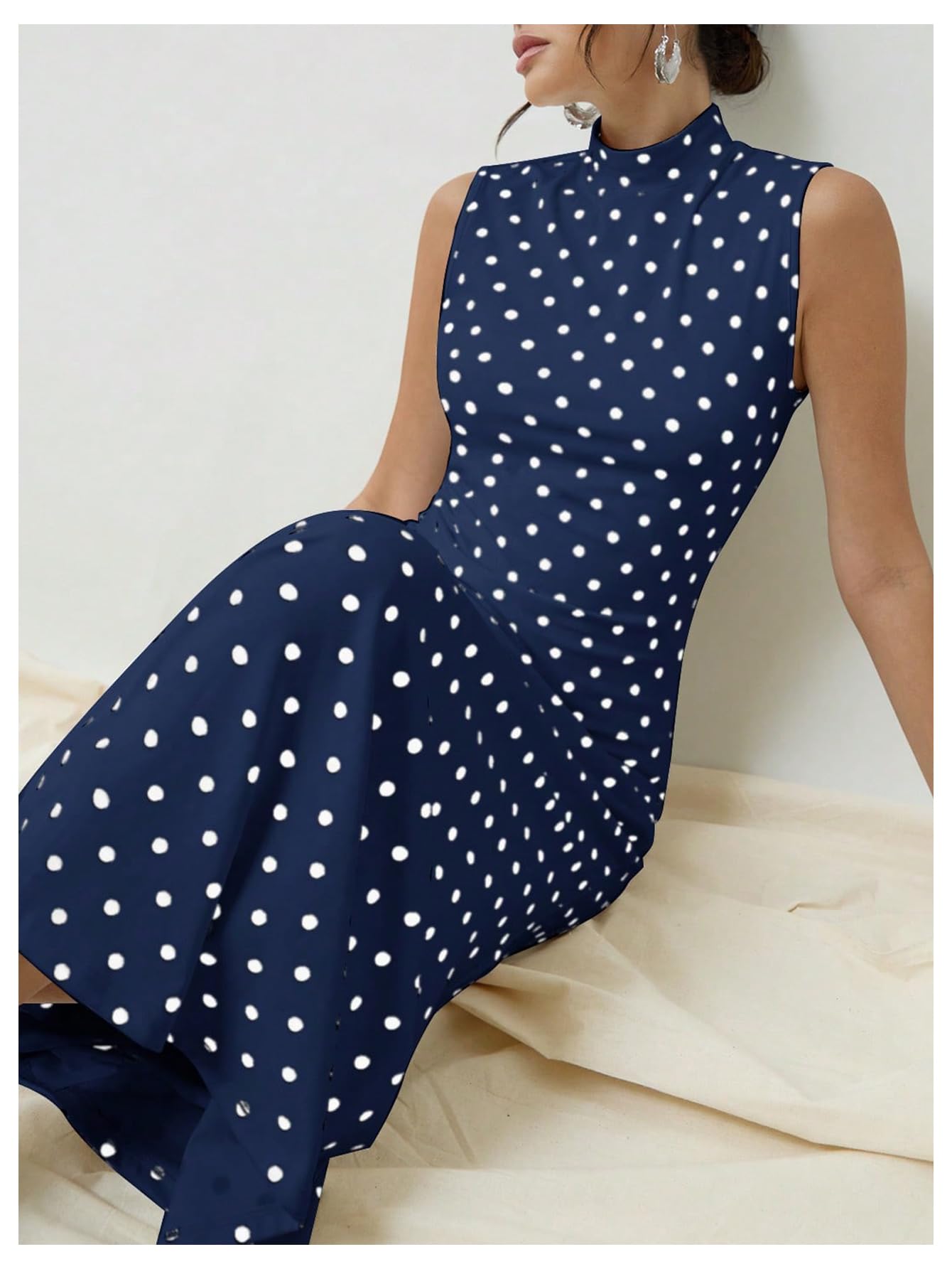 Elena | Vintage Polka Dot Maxi Dress