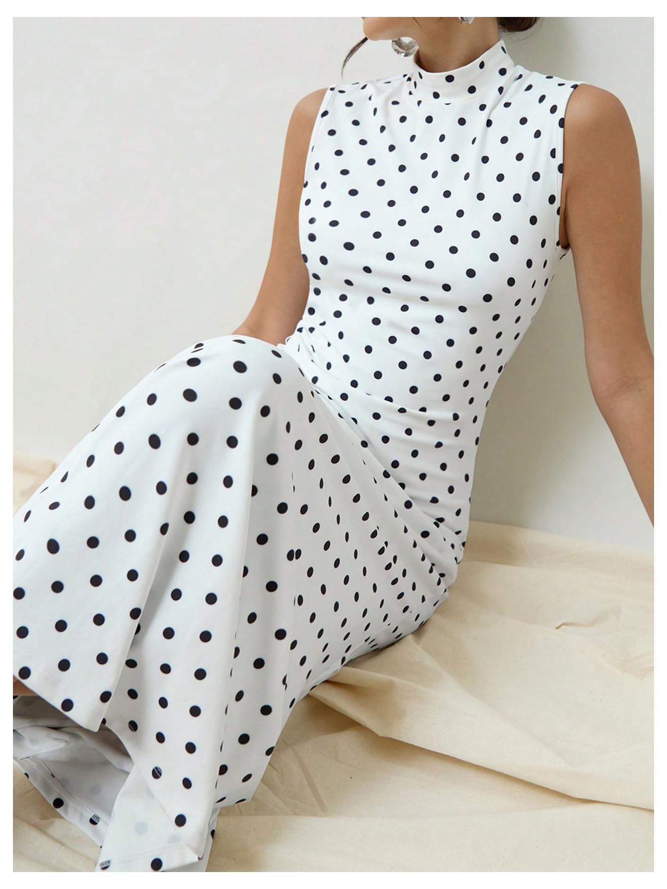 Elena | Vintage Polka Dot Maxi Dress