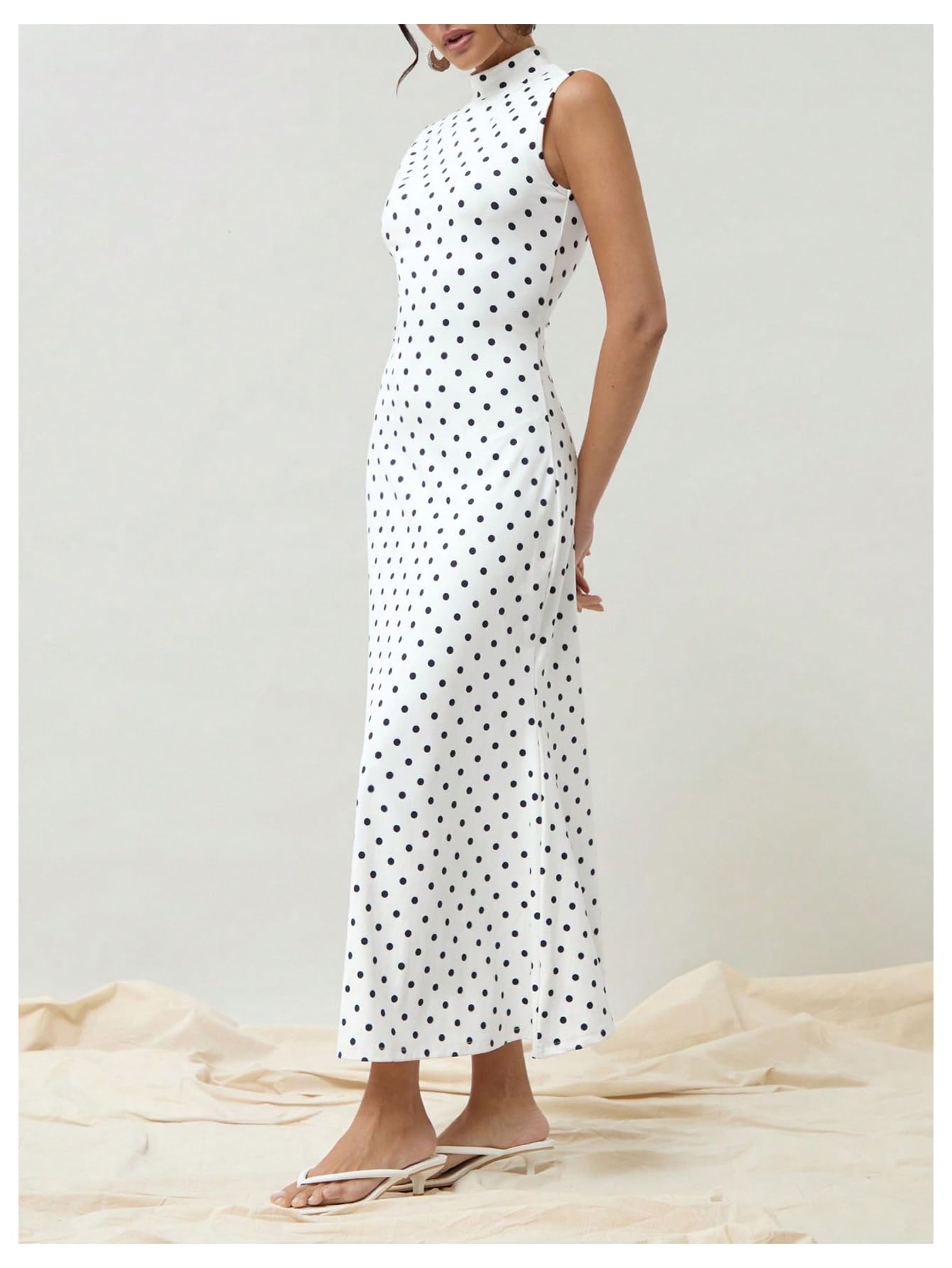 Elena | Vintage Polka Dot Maxi Dress