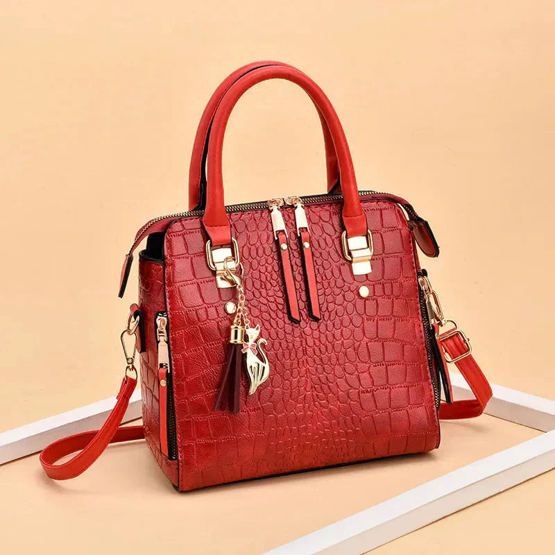 Sienna® Handtasche mit Krokodil-Prägung aus Leder