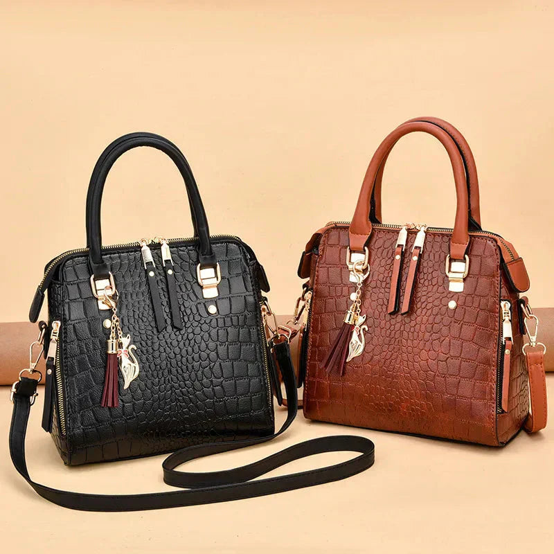 Sienna® Handtasche mit Krokodil-Prägung aus Leder