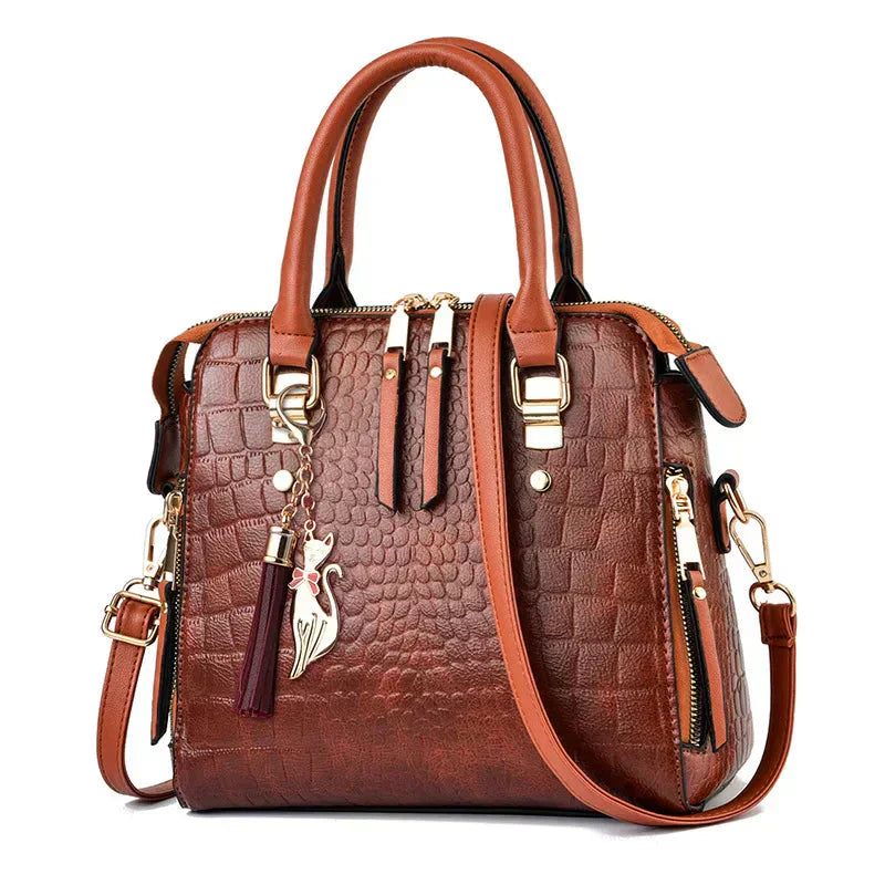 Sienna® Handtasche mit Krokodil-Prägung aus Leder