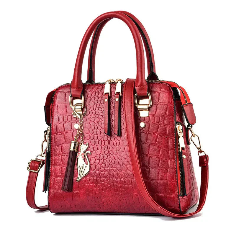 Sienna® Handtasche mit Krokodil-Prägung aus Leder