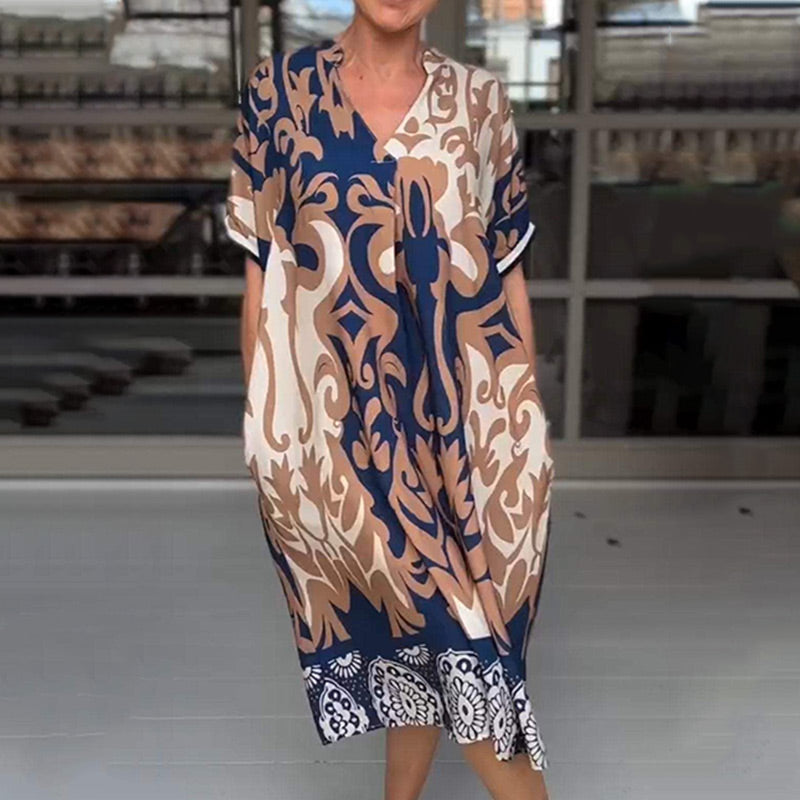 Marilyn - Elegant Printed Loose Midi Dress