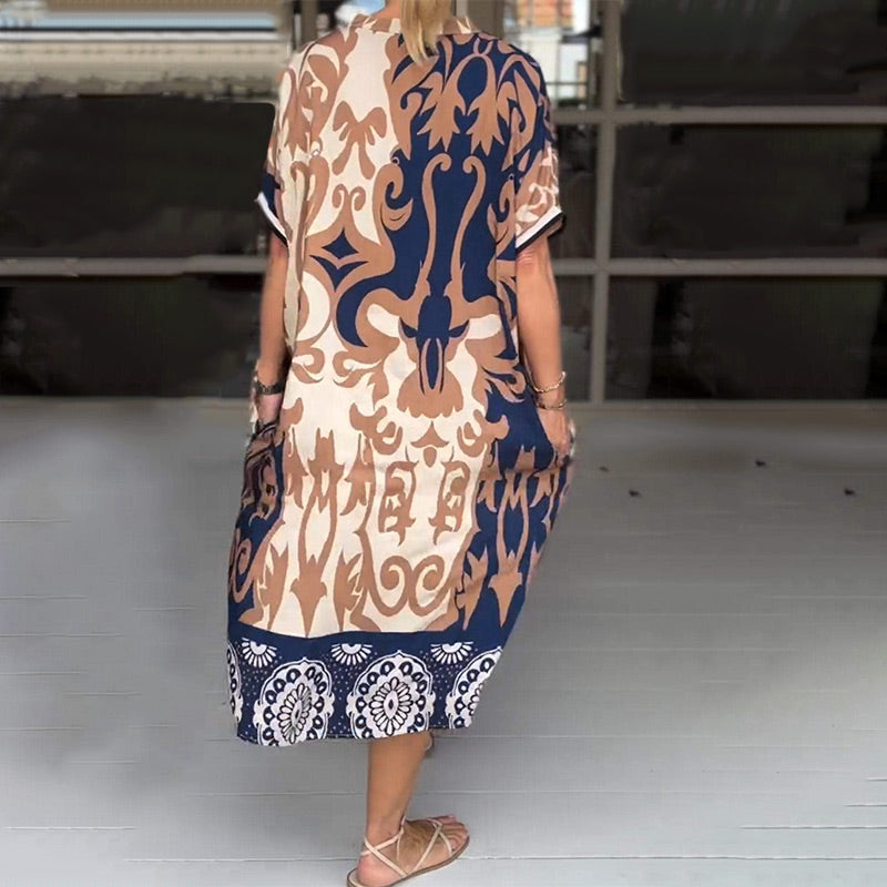 Marilyn - Elegant Printed Loose Midi Dress