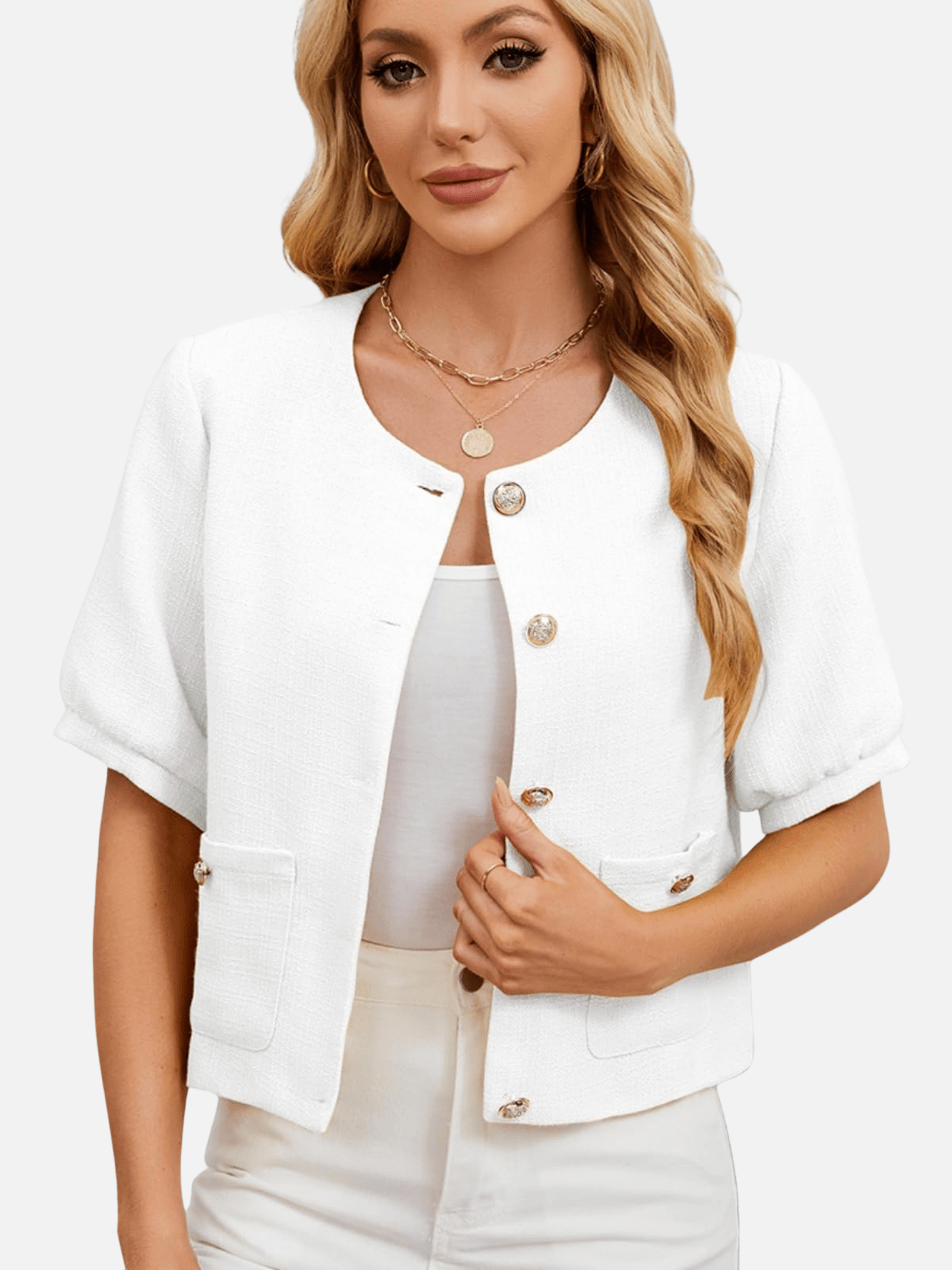 Vivienne | Cropped Tweed Blazer Jacket