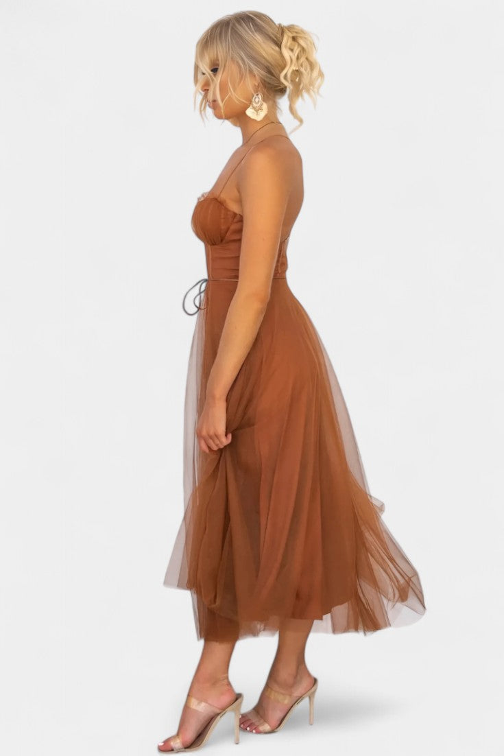 Eileen Corset Tulle - Midi Dress