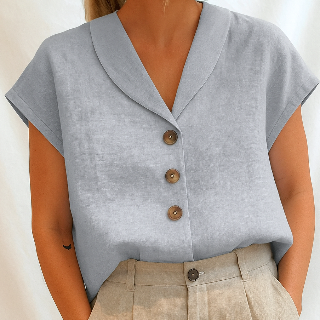 Emy™ | Elegant Solid Color Blouse