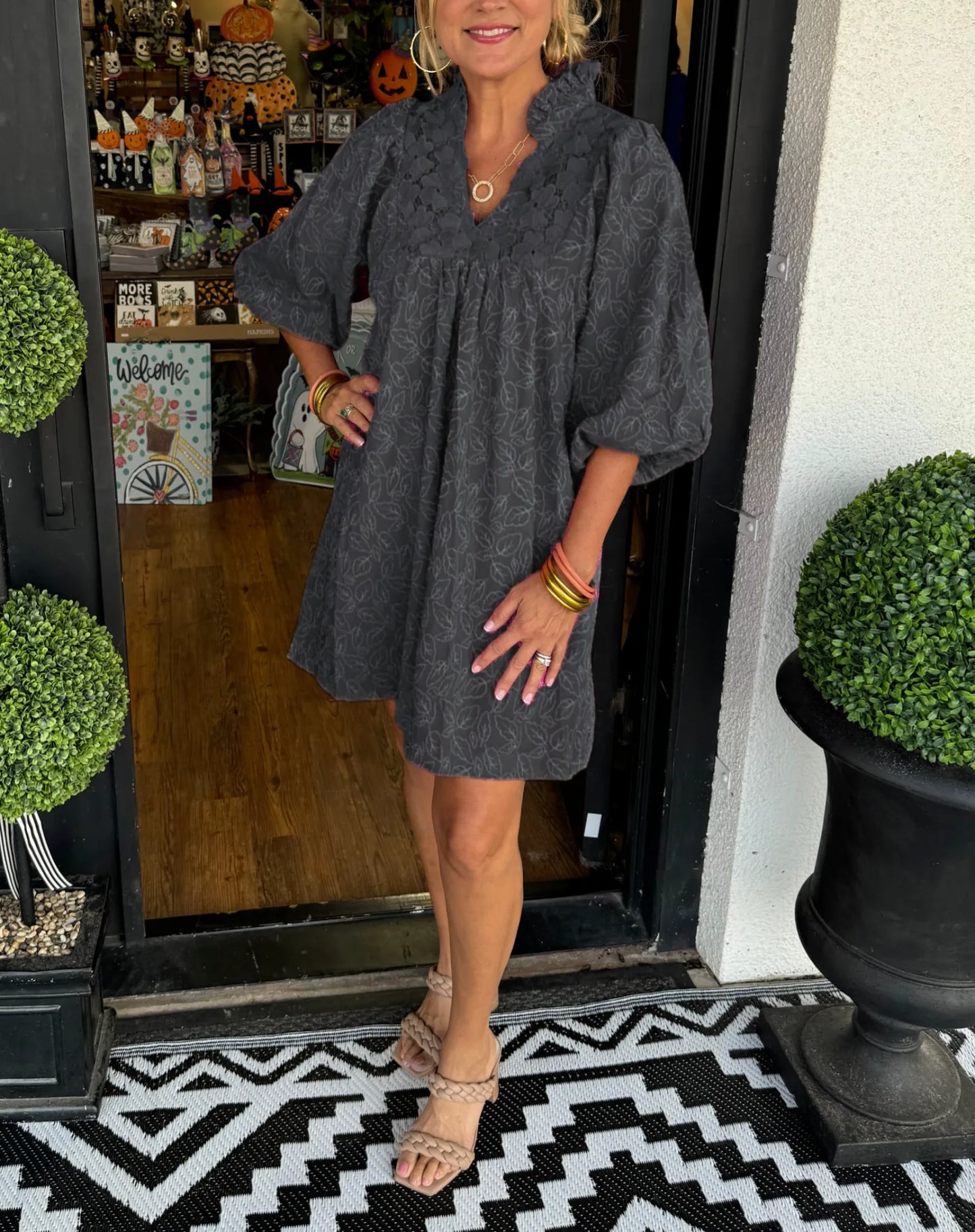 Izabella™ Cotton Jacquard Dress