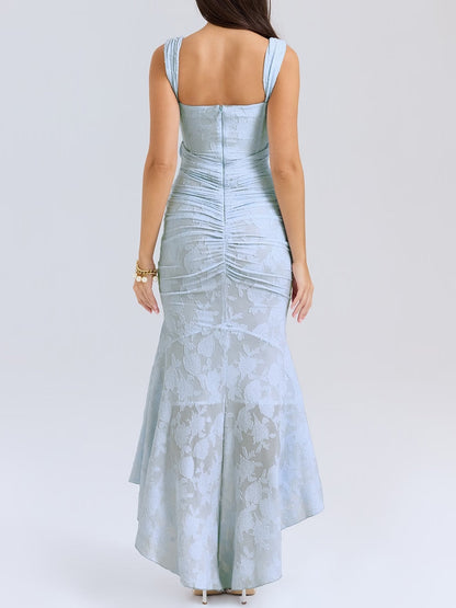 Cesca - Floral Burnout Corset Maxi Dress