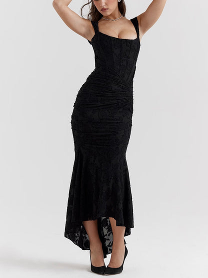 Cesca - Floral Burnout Corset Maxi Dress