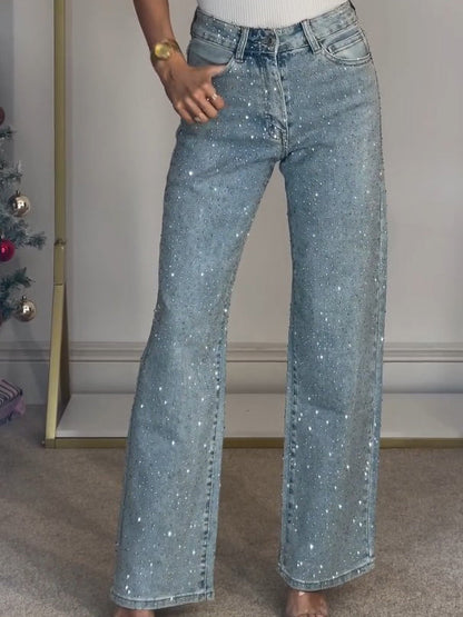 Elyse™ | Diamanté Straight Jeans