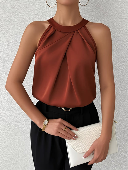 Miranda™ | Elegant Satin Blouse with Exposed Shoulders