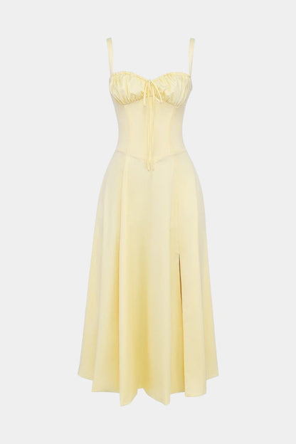 Flora-  Corset A-Line Midi Dress