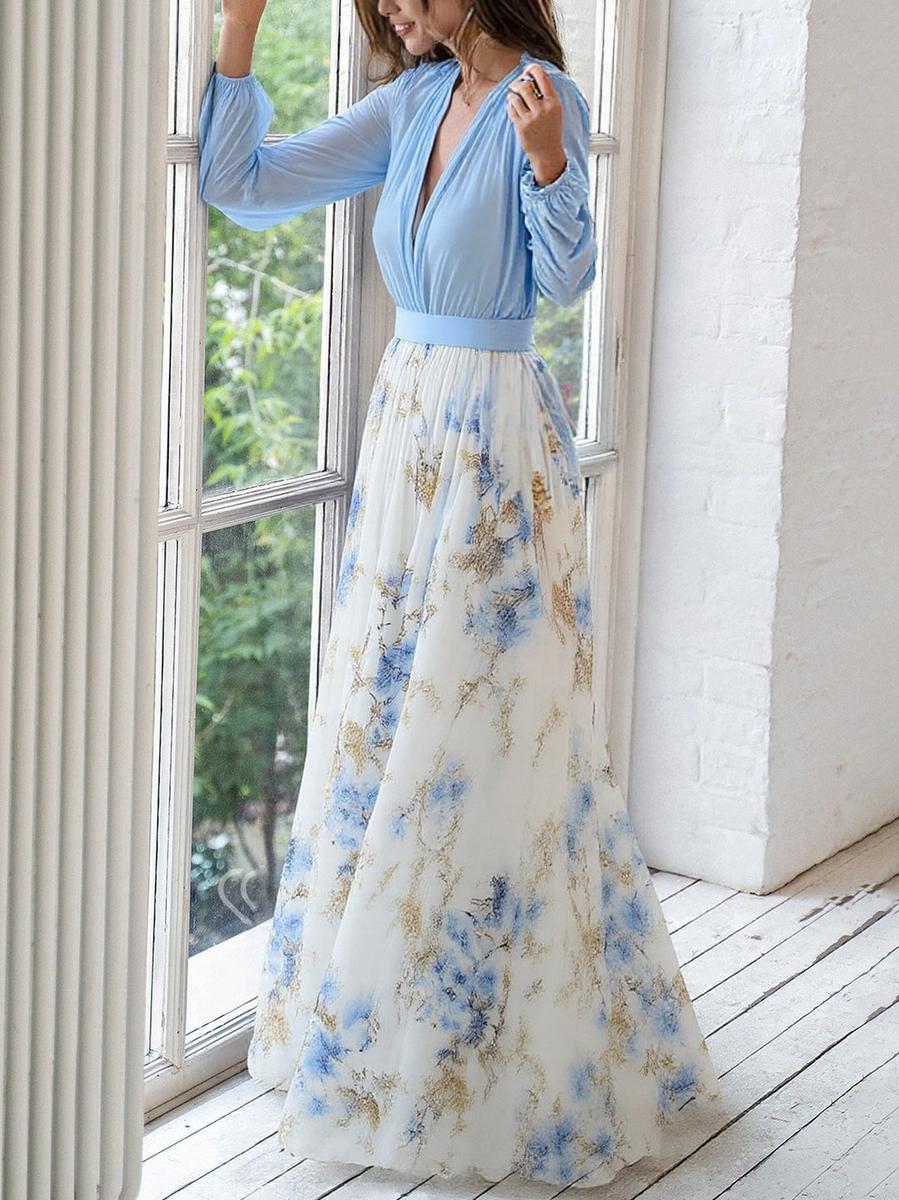 Elena – Dazzling Floral Print Maxi Dress