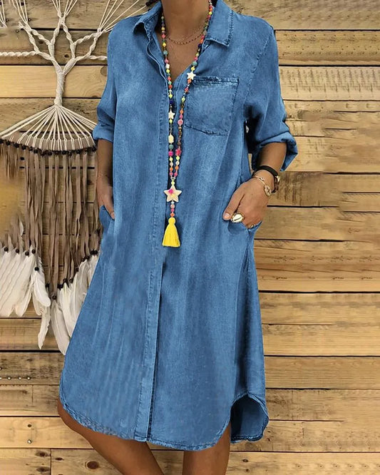 Marilyn - Vintage Denim Long Dress
