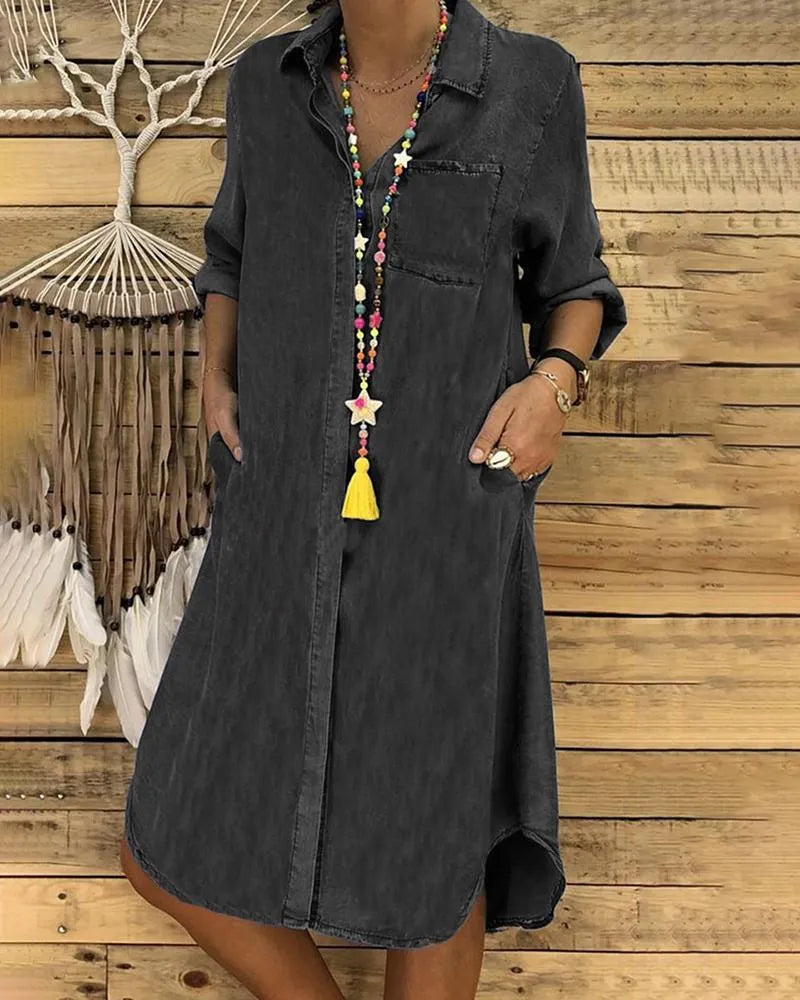 Marilyn - Vintage Denim Long Dress