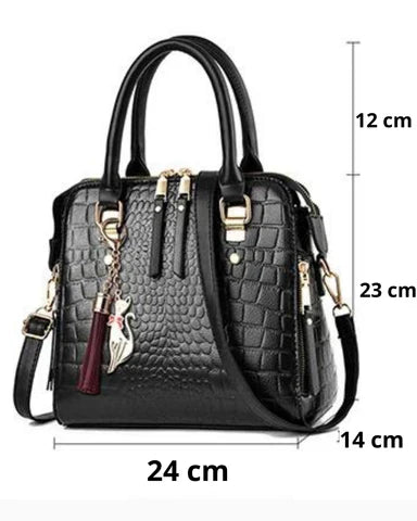Sienna® Handtasche mit Krokodil-Prägung aus Leder