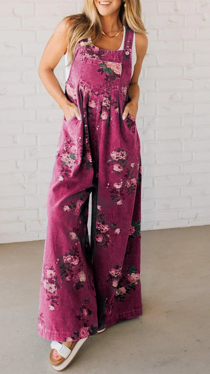 DAPHNE | WOMEN'S SUMMER DUNGAREES WITH PLAYFUL PRINT
