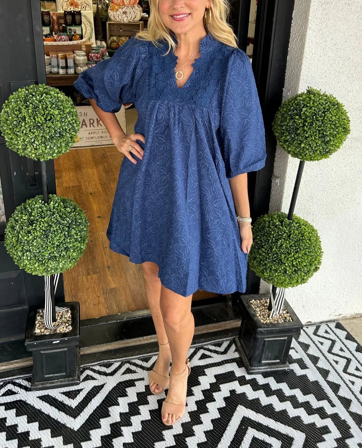 Izabella™ Cotton Jacquard Dress