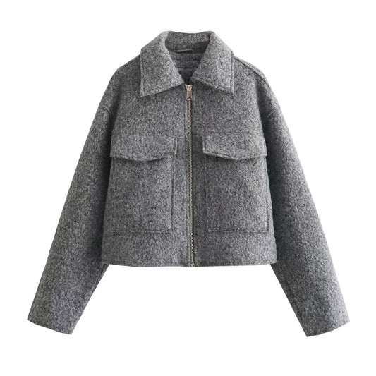 Marilyn -  Grey Cropped Jacket