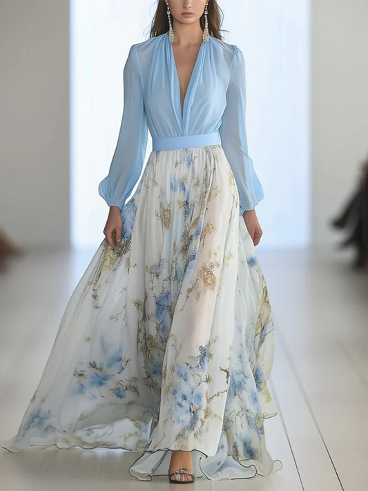 Elena – Dazzling Floral Print Maxi Dress
